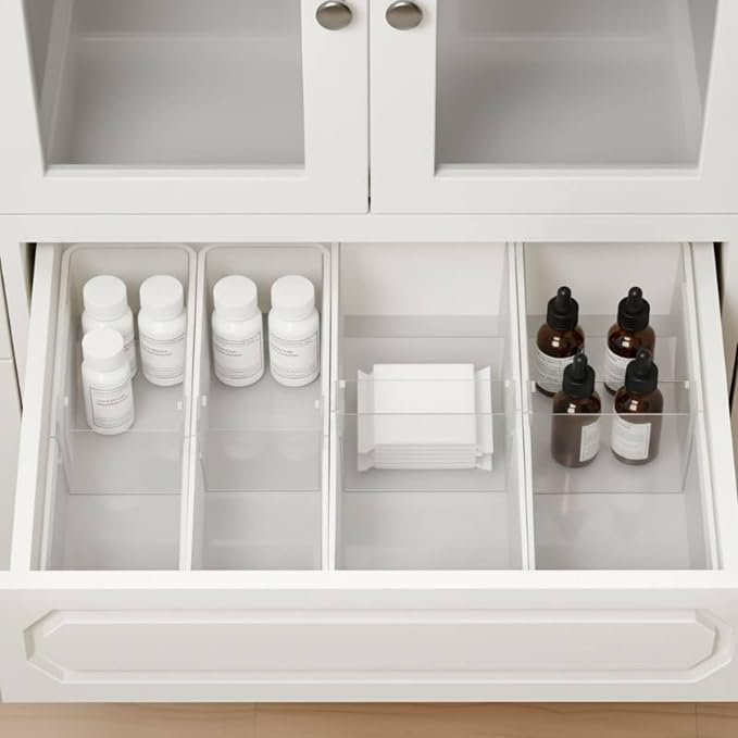 Drawer Organizer Removable Partition Tray Expandable Storage Adjustable Drawer Divider PP Material Suitable for Home Study Closet