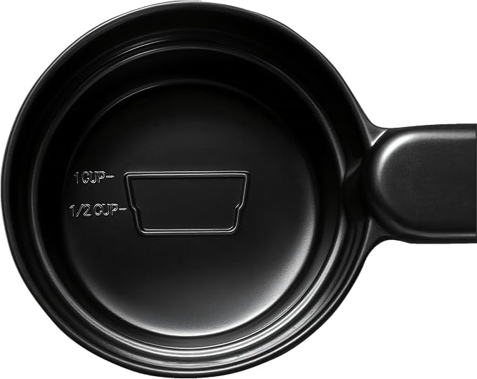 Joyinjojo Dog Food Scoop 1 Cup 1/2 Cup - Melamine Dog Food Measuring Cup, Pet Food Scoop for Dog Cat...Comfortable Long Handle for Easy to Scoop Food, Black 1 Cup