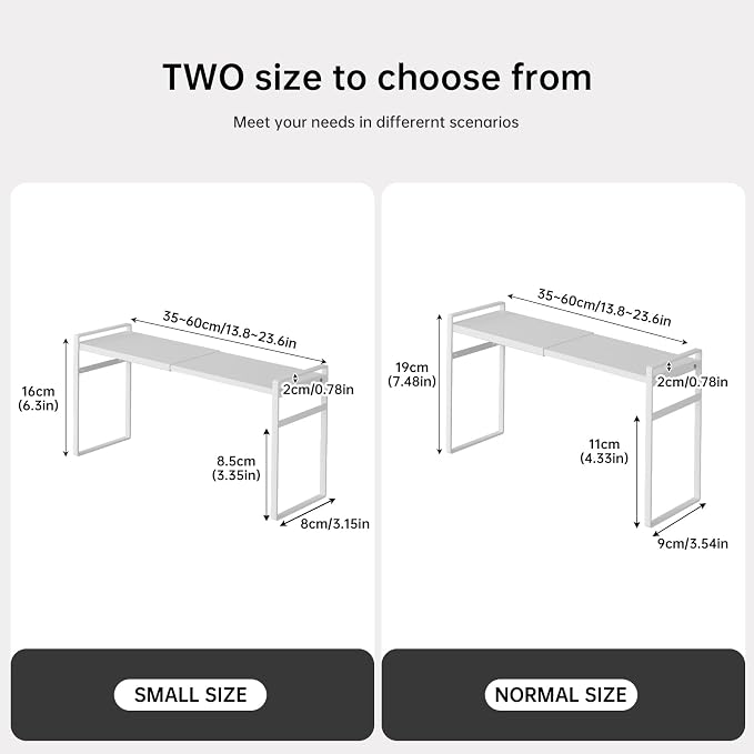 Expandable Medicine Cabinet Organizer, White | Narrow Stackable Storage Trays Holder for Bathroom Mirror Cabinets & Vanity, slim shelf for small spaces,Sturdy Load Capacity