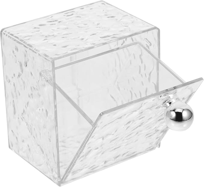 Veemoon Wall Mounted Cotton Pad Storage Box with Flip Lid Large Capacity