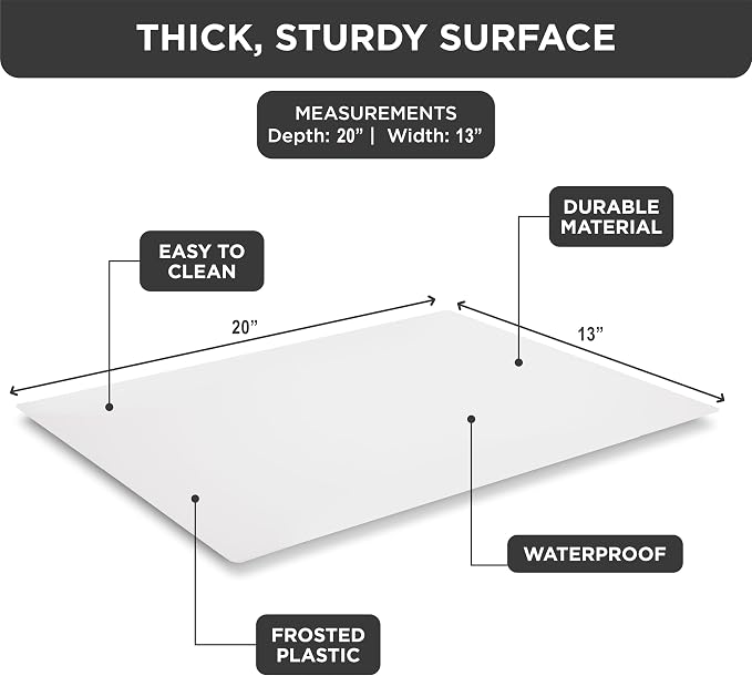 HOLDN’ STORAGE Hard Plastic Shelf Liner, 13" W x 20" L | Durable Plastic Shelf Liner Creates A Flat Surface For Cans, Bottles, Cookware, And Cabinet Essentials