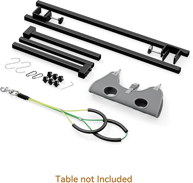 H Shape Dog Grooming Arm for Table, L Size Hammock, 42" H, 31-43" W | Heavy Duty, Adjustable Grooming Stand, Clamp Fits up to 2.76", with Hammock & 2 Nooses for Home Grooming & Nail Trimming