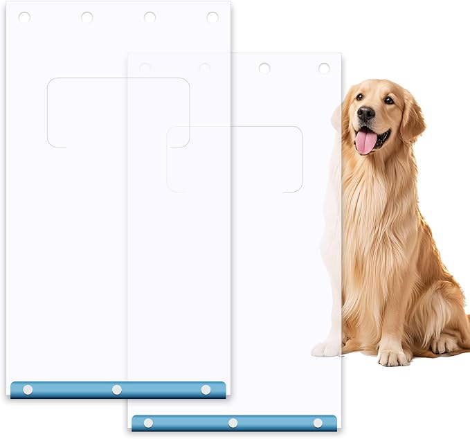 2 Pack Large Dog Door Replacement Flap, Clear Heavy-Duty Dog Door Flap for 18" x 9.84" XL Frames Weatherproof Design Fits Pets Up to 100 Lbs (2)