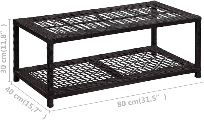 Shoe Bench Shoe Box Organizer,Shoe Storage Boxes,Suitable for doorways, wardrobes, Shoe cupboards, Under beds, wardrobes, Living Rooms,Black 31.5"x15.7"x11.8" Poly Rattan