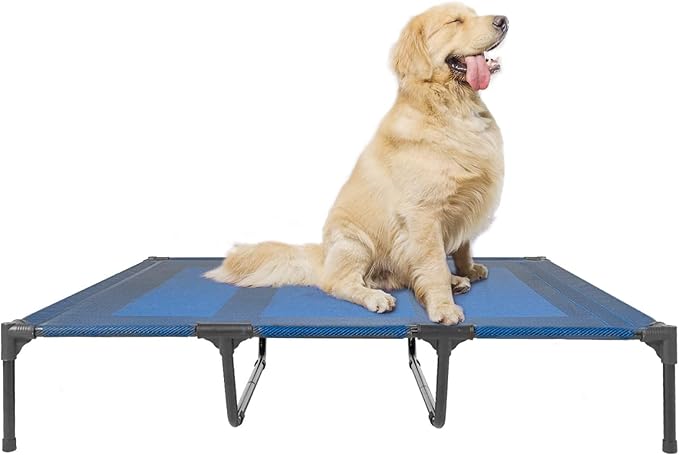Elevated Dogs Bed Waterproof Outdoor, Portable Raised Dog Bed, Dog Beds Off the Floor, Dogs Bed Easy Clean Indoor or Outdoor Use, X-Large, Blue