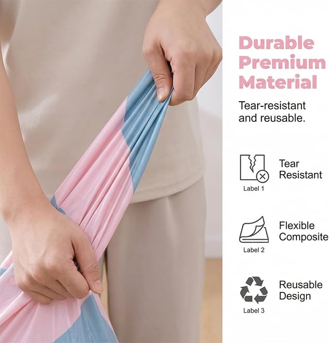 No‑pump Vacuum Storage Bags 3-Sec Fast Compression, Large Capacity Vacuum Bags No Pump Needed, 3D Compression Bags For Storage, Press & Seal Reusable, Space-Saving (2M+1L)