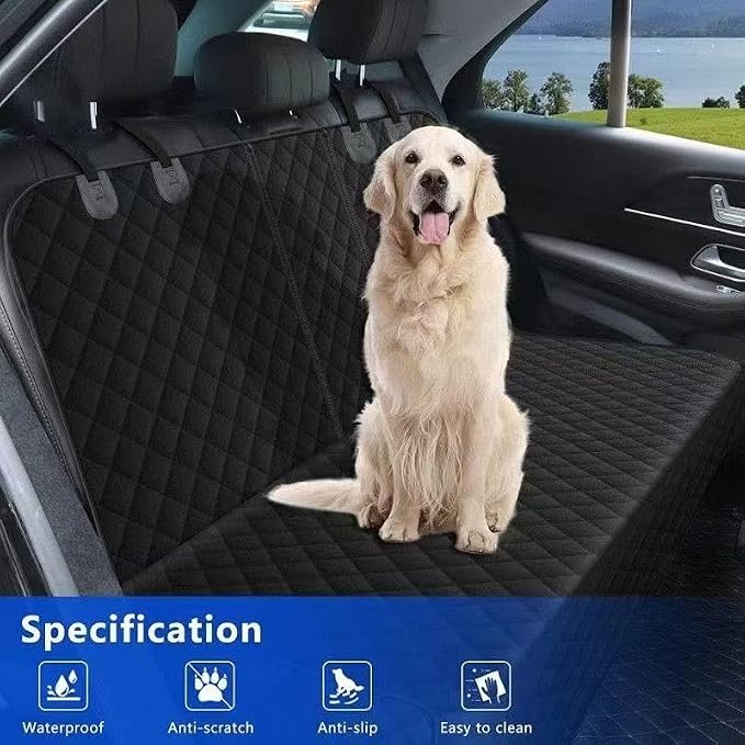 Rear Seat Pet Covers for VW Caddy Maxi 5 (V) SB I 2020-2024 | Quilted Heavy Duty Waterproof Hammock, Anti-Slip Scratchproof Bench Protectors, Washable Flap Travel Cargo Liners