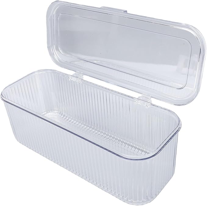ZJchao Clear PET Teabag Storage Box with Shatter Proof Stackable Design for Coffee Capsules Sugar Packets Seasoning (Transparent)