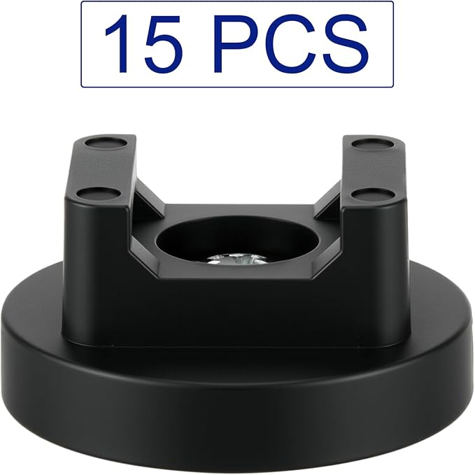 Yookeer 15 Pcs Magnetic Zip Tie Mount Cable Clips Black,31 Mm | Multipurpose Cable Clips Wire holder for Electrical Wiring, Magnet Base for Metal Surfaces, Without Drilling, Reusable