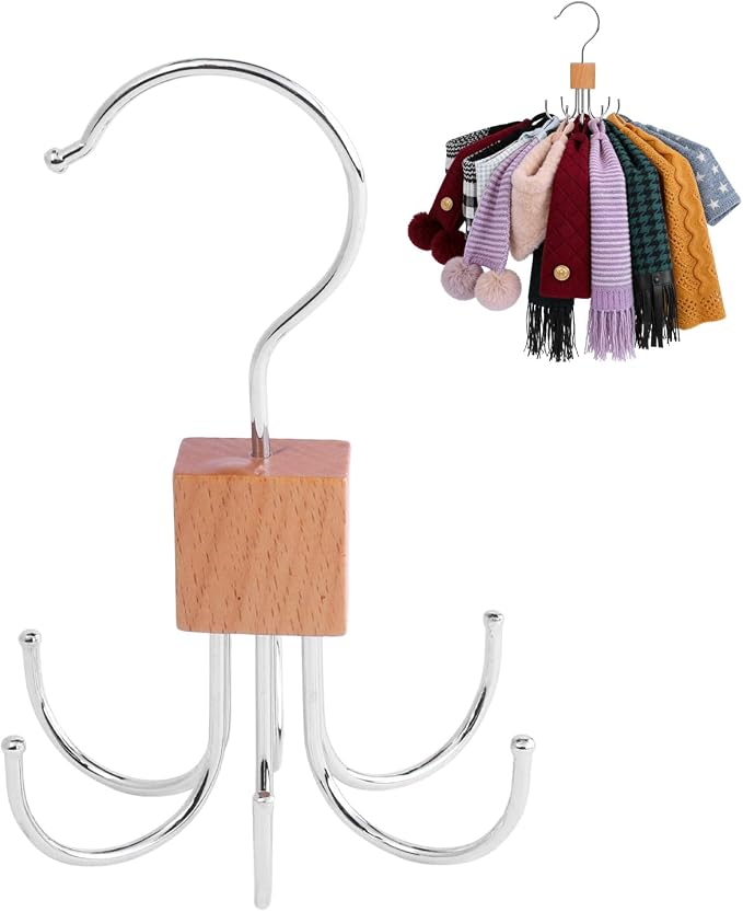 Dog Clothes Hanger Dog Scarf Organizer for Closet Dog Bandanas Holder Bib Hanger Harness Holder with 6 Hooks Space Saving Closet Organizers and Storage（2 Packs）