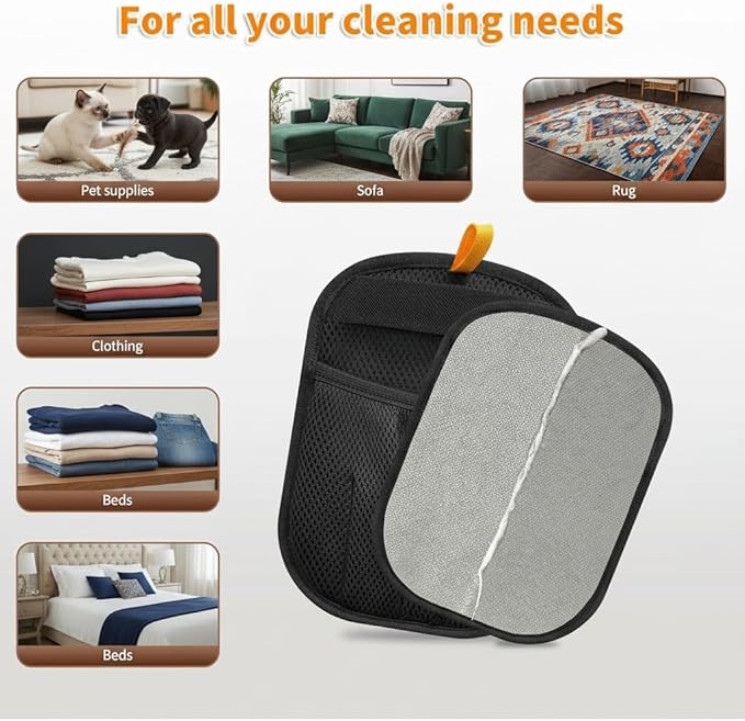 Pet Hair Remover Glove for Dogs & Cats – Reusable Five Finger Electrostatic Grooming Brush for Removing Pet Fur from Carpet, Furniture, Clothes, Sofa & Car Seats – Easy Cleaning Hair Removal