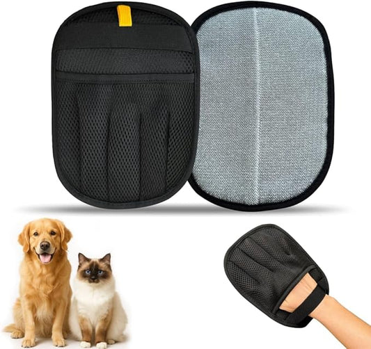 Pet Hair Removal Glove & Mitt for Couch, Furniture & Car Seat, Electrostatic 5-Finger Pet Hair Remover Tool for Dogs & Cats, Reusable Lint & Fur Remover for Carpet, Sofa & Clothing (1 Pack)