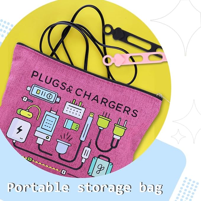 Sisadodo Charging Cable Organizer Travel Bag Toiletry Makeup Cosmetic Bags Medicine Med Toiletry Bag Pouch Diabetic Gifts Bags