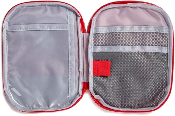 Red First Aid Bag Empty 1st Aid Bag Section Dividers Medical Travel Case Emergency First Responder Storage Compact Medicine Bag for Car Home Office Kitchen Sport Outdoors (Red)