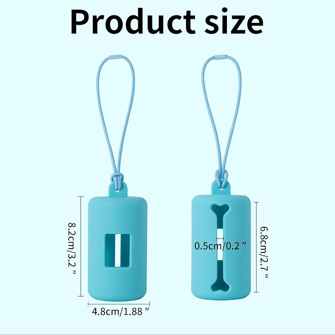 3Pack Dog Poop Bag Holder for Leash,Integrated Molding Soft Plastic Pet Waste Bag Dispenser with Elastic Loop Protable Doggie Poop Bag Dispensers