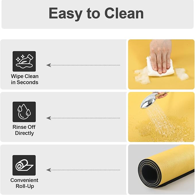 Ecotrim Coffee Mats for Coffee Bar Accessories, Yellow 17" x 31.5"