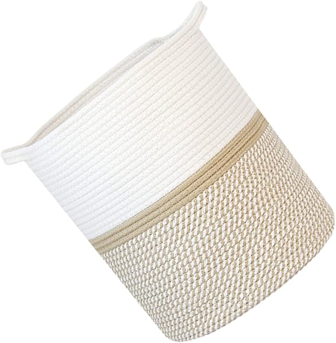 Rope Woven Storage Basket Stylish Pet Organizer Bin Sundries Container for Home High Capacity for Pet Playthings andClothing