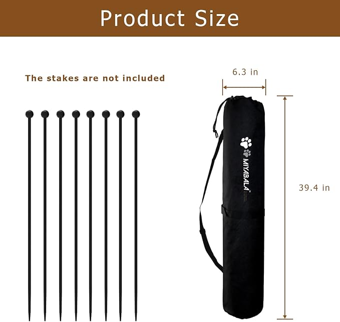 Dog Playpen Stakes Storage Bag | Pen Fence Poles Organizer Bag with Carrying Strap, Suitable for All Dog Pens