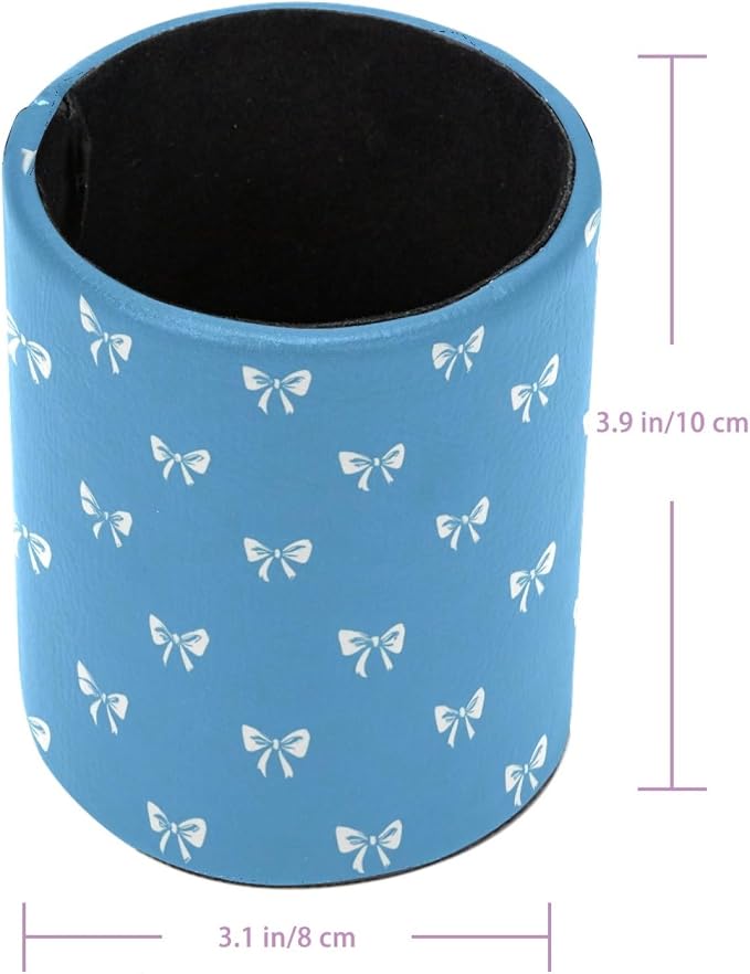 Cute Bow Pen Holder, Pencil Cup Marker Brush Holder Desk Storage Case, Desktop Organizer for School Office Home Supplies