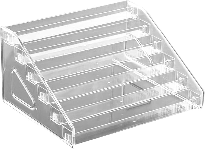 Clear Closure Card Stand Desktop Organizers Portable Document Display Rack for Workplace Study Room PET Card Shelf