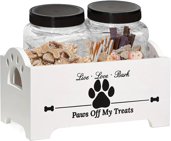 Dog Treat Container Multifunctional Airtight Pet Food Storage Container | Snacks Cat Cookie Jar Dog Stuff Organizer for Kitchen Counter
