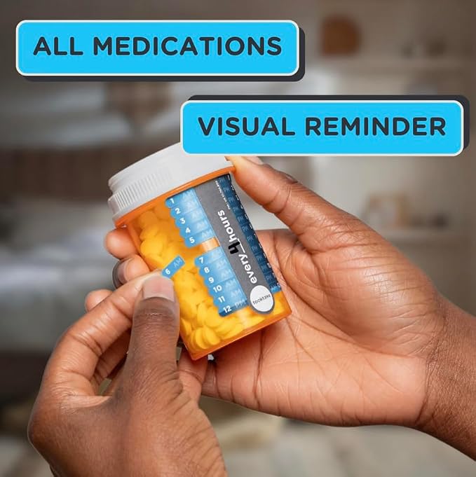 TOOKTAKE Hourly Reminder Stickers - for Medication and Vitamins You take 3 or mire Times a Day in Any Form