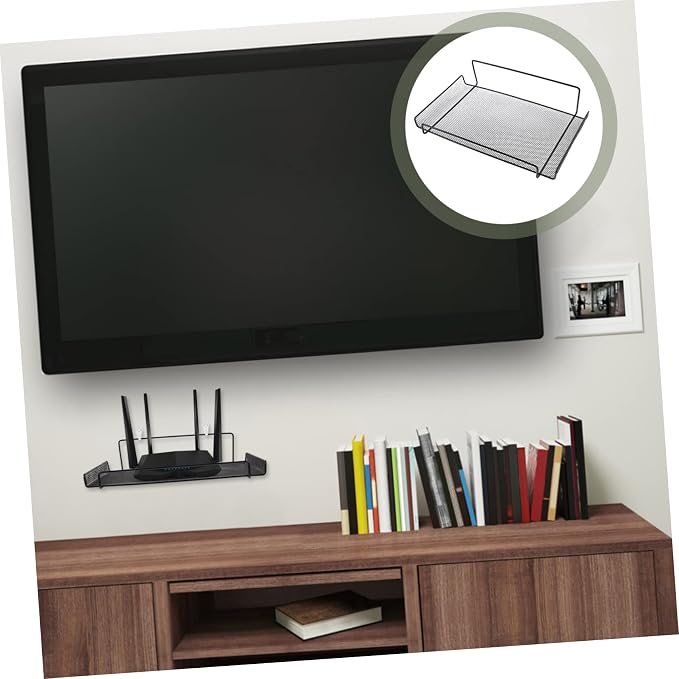Wall Mount Router Holder No-drilling Storage Rack for Security Camera and Router Compact Wall Shelf for Living and Bedroom Sturdy and Space-saving Design