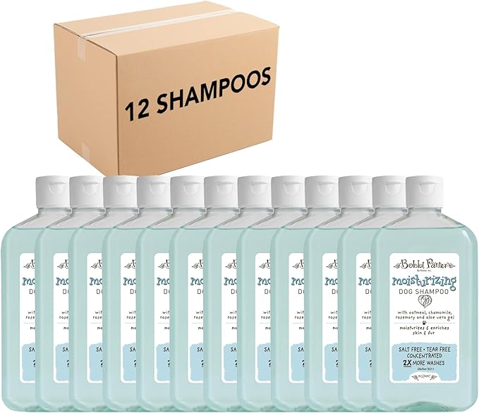 Bobbi Panter Oatmeal Dog Shampoo Aloe Vera, Chamomile & Rosemary – Moisturizing Natural Formula for Dry Skin, Tear-Free, 30:1 Concentrate, 14 oz (Case of 12)