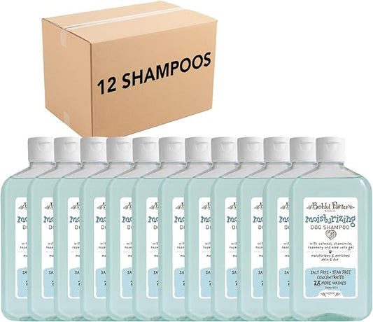 Bobbi Panter Oatmeal Dog Shampoo Aloe Vera, Chamomile & Rosemary – Moisturizing Natural Formula for Dry Skin, Tear-Free, 30:1 Concentrate, 14 oz (Case of 12)