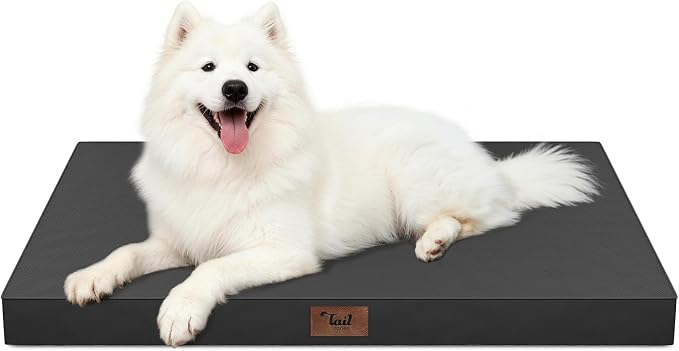 Large Waterproof Orthopedic Dog Bed with Egg Crate Foam | Fits 42x28 Crates, TPU Waterproof Layer, 1680D Washable Oxford Cover, Portable Handle, Indoor & Outdoor Use, Up to 80 lbs