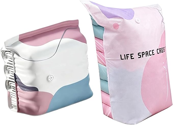 Clothing Vacuum Storage Bags for Seasonal Bedding Upright Compression Organizers for Closet Dorm Moving Travel Clothes Organizers