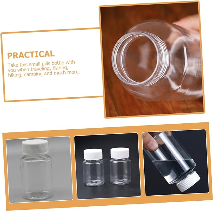 40 Pack 80ml Plastic Refill Bottles Portable Mini Organizers | PET Material, Wide Opening Design, Sturdy Workmanship, for Fishing and Hiking Storage Use