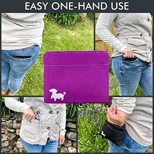 Small Dog Treat Pouch – Slim Magnetic Pocket Dog Treat Bag for Walking & Training – Discreet Clip On Treat Pouch for Leash, Waistband or Pocket – Mess Free Storage (Pink)