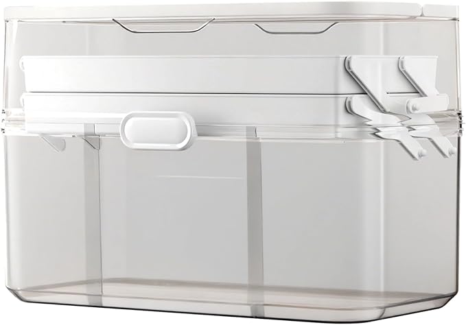Medicine Storage Box, Large Capacity Portable Organizer with Handle, Three-Layer Medicine Box Organizer for Cabinet, Foldable Medicine Organizer for Home and Travel, with Removable Mini Case