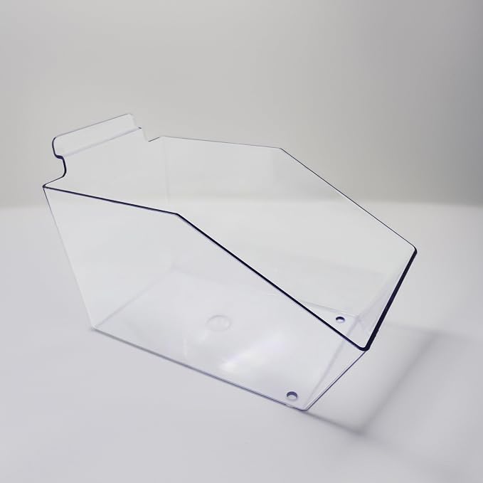 Clear Slatwall Bins, Medium Bin 6" L x 5.5" H x 9.5" D - 10 Pack