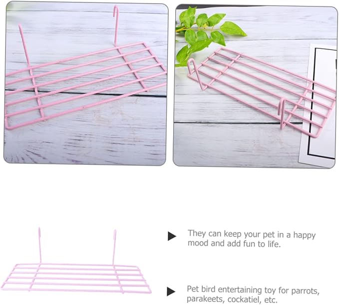 YARNOW Wall Grid Parrot Stand Iron Platform for Birds Easy to Install Decorative Bird Perch Wall-Mounted Accessory