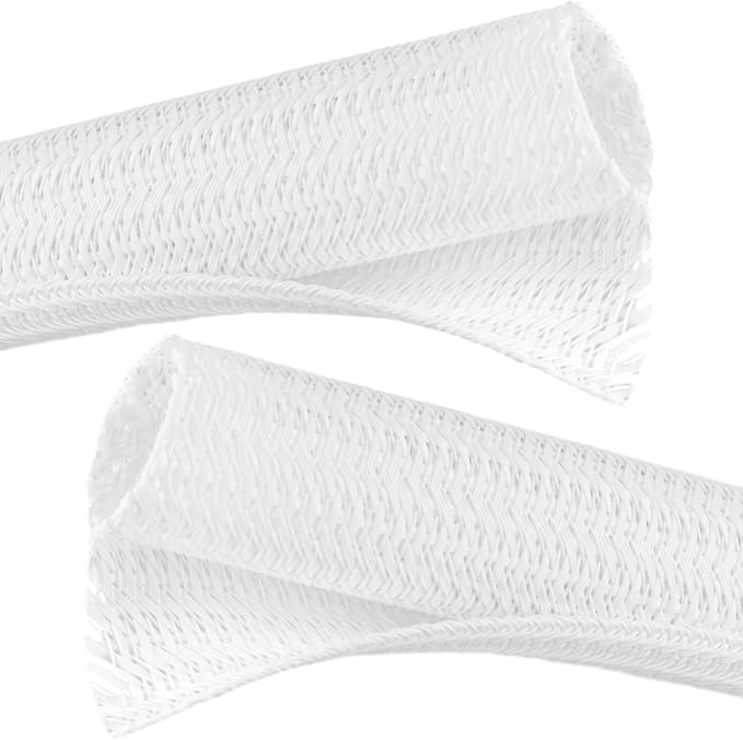 Cable Management, 16FT Wire Management Computer Cord Desk Organizer Protectors from Pets No Chew (White, 13mm-(1/2"))