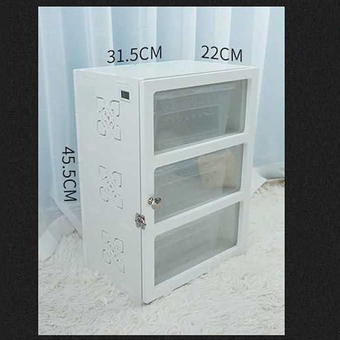 Reptiles Breeding Box, 3 Tier Reptile Terrarium Drawer Cabinet with 3 Feeding Boxes for Lizard Gecko Turtle, 31.5x22x45.5CM