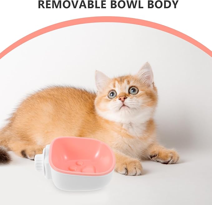 jojofuny Wall Mounted Abs Pet Food and Water Bowl for Small Animals and Dogs, Easy to Maintain Feeding Bowl Suitable for Indoor Use