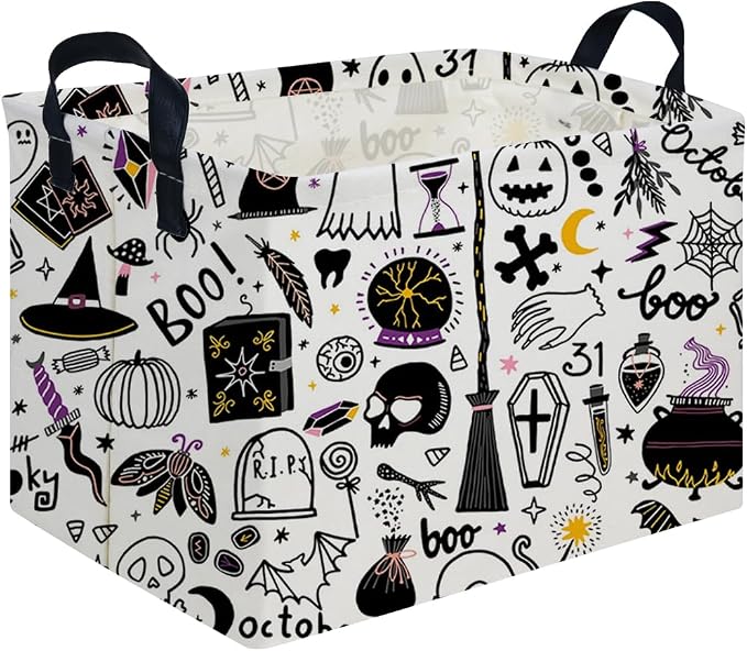 Halloween Ghost thriller basket,Empty Halloween basket,Horror and thriller decor,Trick or Treat Box for Boys and Girls,Horror decor(Magic Halloween)
