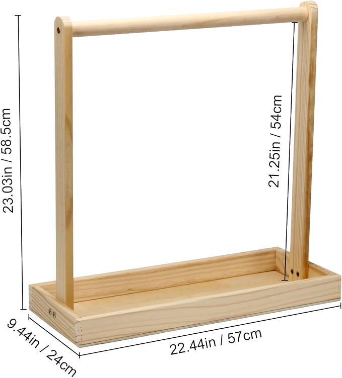 Wooden Baby Clothing Rack for Toddler, Baby Shower Crate Closet, Baby Storage Crate with Hangers, Pets Clothes Rack with Storage Box & Hanging Rod for Dogs Cats, Newborn Gifts Basket for Boys Girls