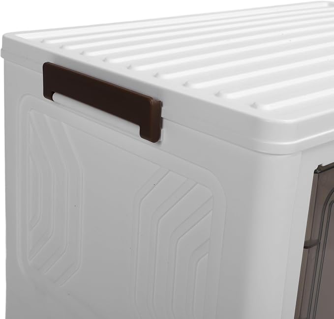 Brrnoo Stackable Storage Bins with Wheels, 3 Tier Medium Closet