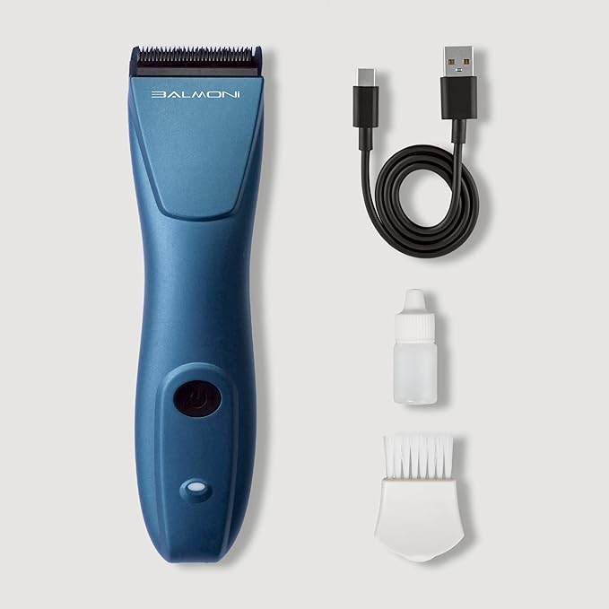 Professional 5-in-1 Cordless Pet Grooming Clipper for Dogs & Cats – Quiet High-Torque Metal Blade Trimmer, Adjustable Length – Metallic Blue (Single-Metallic Blue)