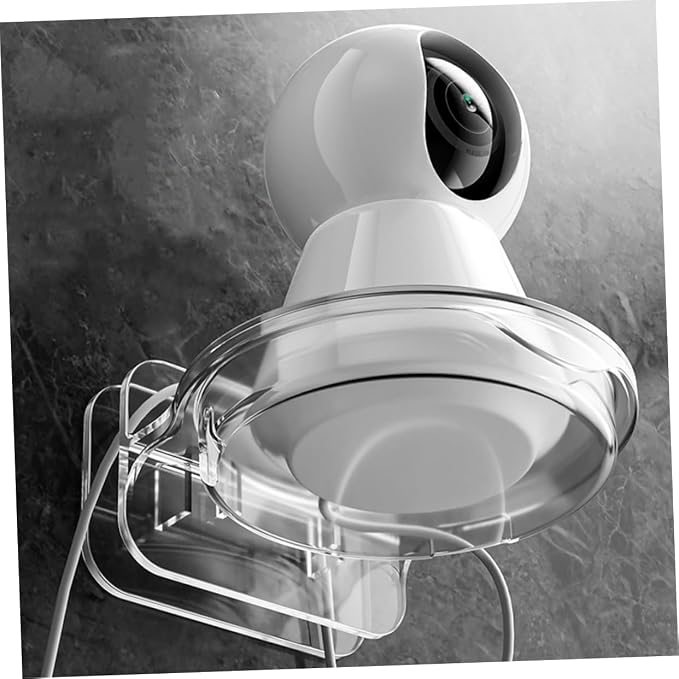 ABOOFAN 2pcs Transparent Wall-Mounted Camera Mount Bracket Easy to Install Mini Storage Shelf for Hiding Cables Bathrooms Kitchens and Bedrooms