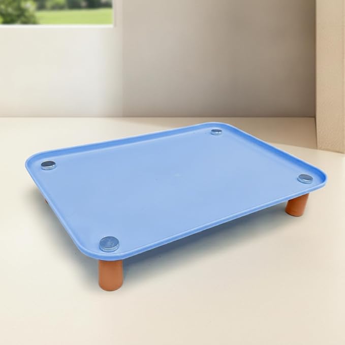 Generic Industrial Dish Elevated Cat Feeder Tray Pet Bowl Stand Raised and Water Organizer Easy Cleaning Surface Suitable for Cats Small Dogs Daily Feeding, Cream Yellow