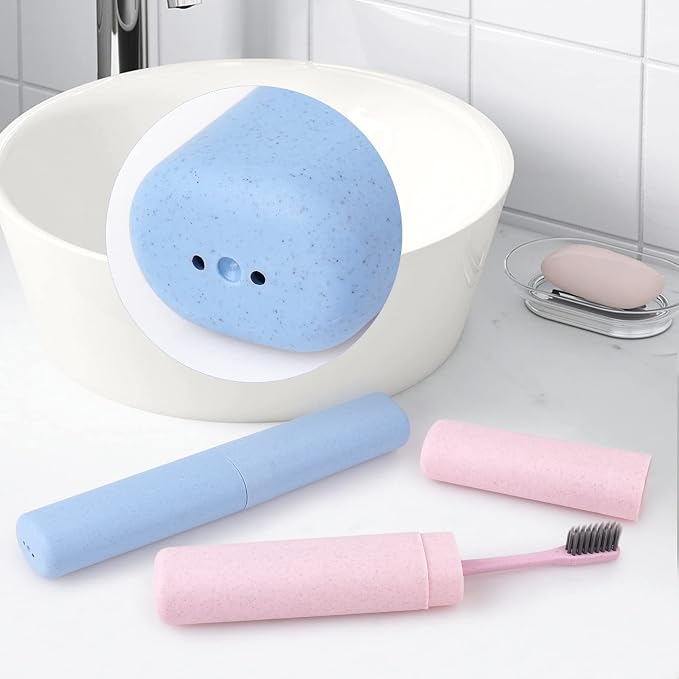 Hooqict 4 Pack Travel Toothbrush Case Portable Travel Toothbrush Holder Plastic Toothbrush Container Protector Cover Case for Traveling, Bathroom, Camping, Home, School, Business