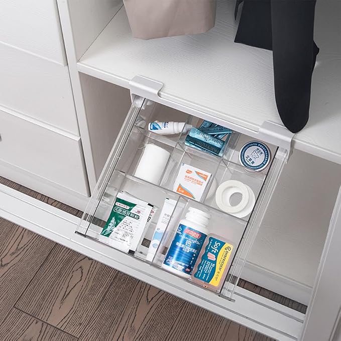 vacane Under Shelf Organizer, Under Shelf Storage Drawer Pull Out, Under Cabinet Basket Hanging Holder for Cupboard Cabinet Pantry Kitchen