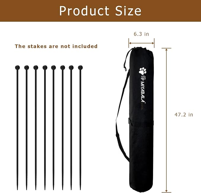 Dog Playpen Stakes Storage Bag | Pen Fence Poles Organizer Bag with Carrying Strap, Suitable for All Dog Pens