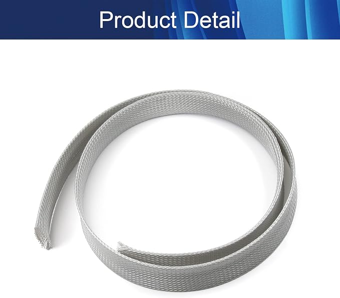 Jutagoss PET Expandable Braided Cable Sleeve, 3.28ft - 1.18 inch Gray Cable Management Sleeve, Wire Loom Tube Cord Protector for USB Cable, Power Cord, Audio Video and More, 1Pc