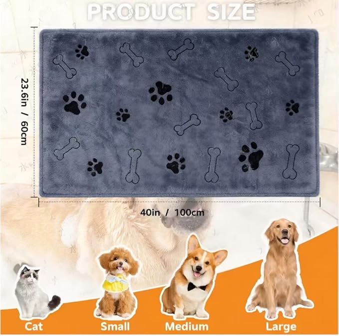 3PCS Dog Bath Supplies,Dog Bath Brush | Dog Washing Gloves | Dog Towel 40'' X 23.6'',Super Absorbent and Soft Pet Grooming Towel, Perfect Shower & Grooming Supplies for Dogs (A-3 Kits)